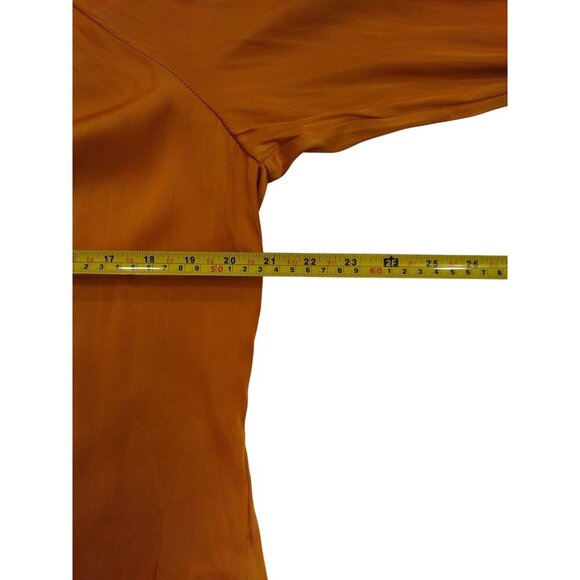 Rachel Roy Mustard Yellow Long-Sleeve Pleated Blouse With Tie Neck Womens Size S - Picture 9 of 9